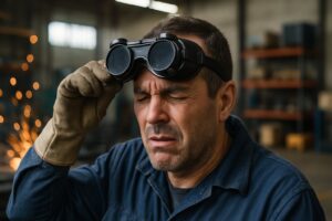 Como o uso inadequado de óculos de solda EPI aumenta os riscos de acidentes e doenças oculares