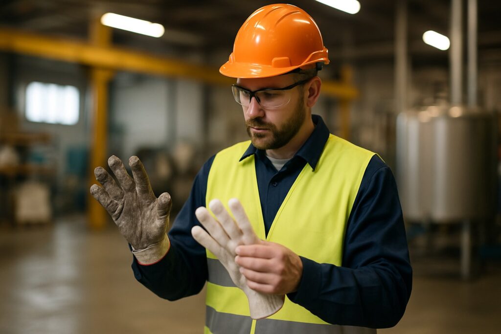 Quando substituir as luvas EPI na rotina de segurança do trabalho industrial