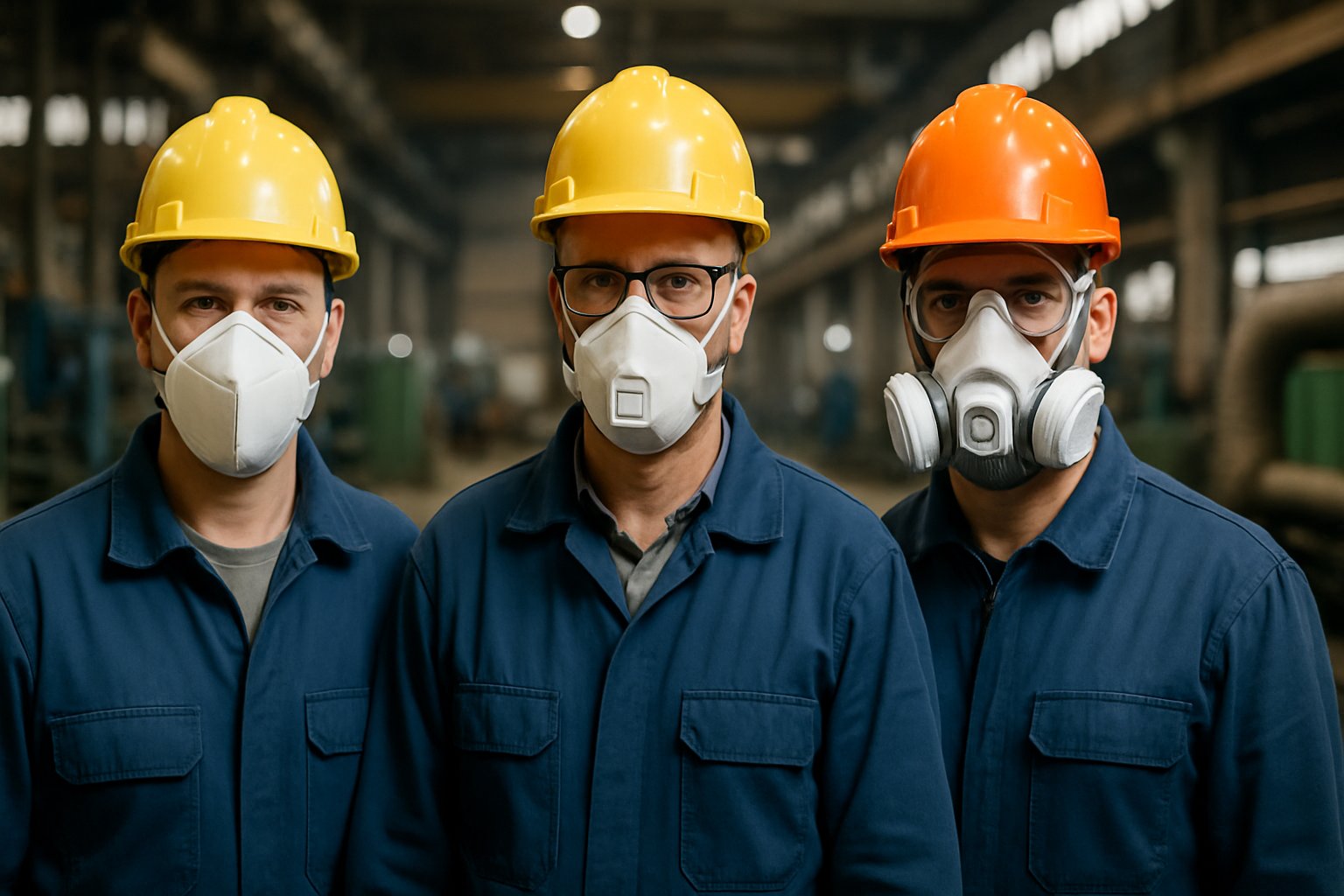 Aplicação prática das máscaras PFF1, PFF2 e PFF3 em ambientes industriais